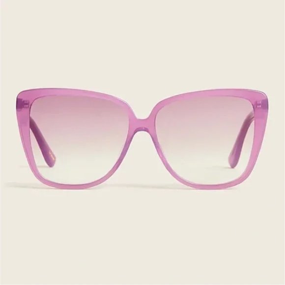 NWT J Crew Retro Oversized Square Sunglasses Petunia Case and Cleaning Cloth - Picture 2 of 4